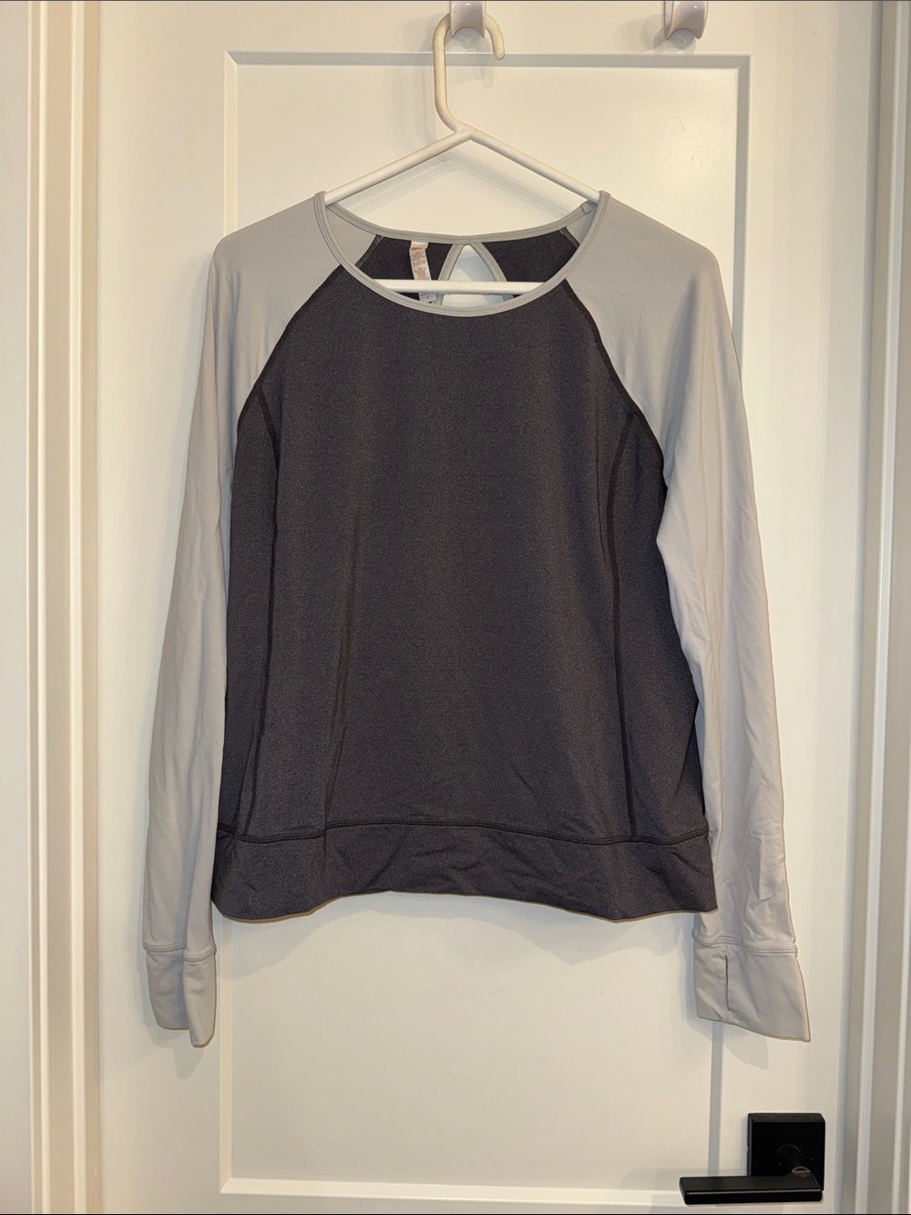 Lucy Two-Tone Long Sleeve - Charcoal & Light Gray